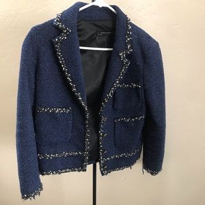 Zara women tweed pattern jacket